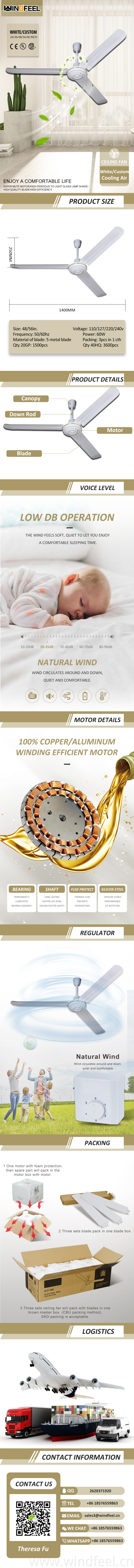 High Quality Factory Ceiling Fan Vitenam Wall Mounted Fan with 100% Copper Motor 3 Metal Blade